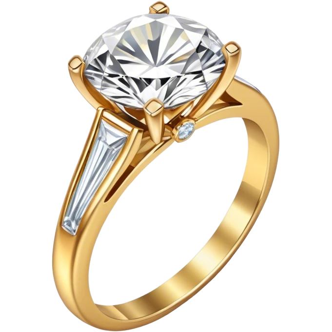 Two diamond engagement ring with a gold band emoji