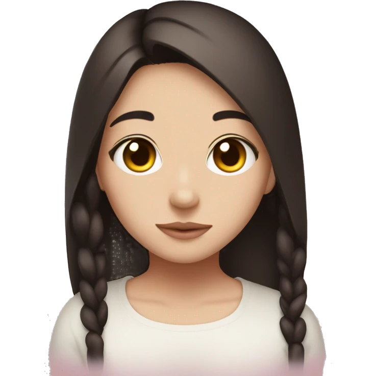 Brown eyed brunette girl with kuromi emoji