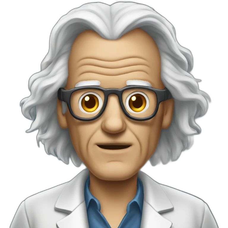 doc brown with no glasses from back to the future emoji