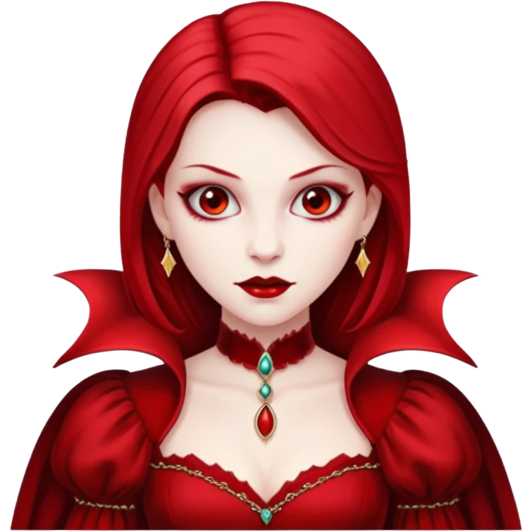 vampire queen with red dress emoji