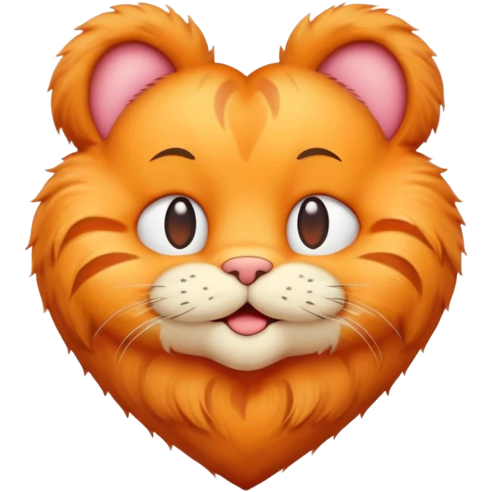 garfield in shape of a heart emoji