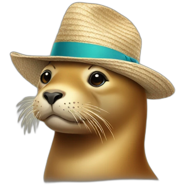 sea lion with hat emoji