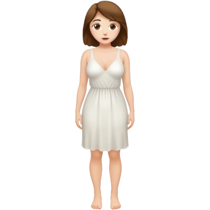 Naked woman full body. Big boobs and hairy crotch emoji