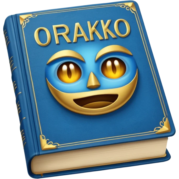 Blue book on which one it writes: Source of truth is Orako. emoji