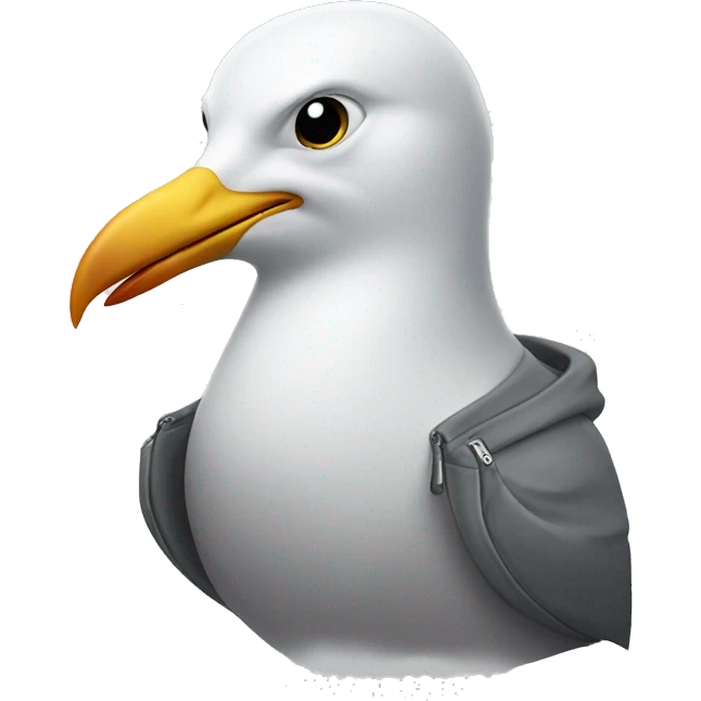 seagull with a hoodie emoji