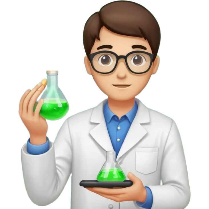 forest chemist holding unstable glowing mix emoji