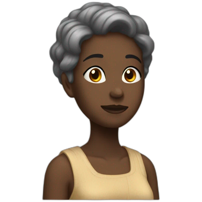 Una negrita con un paragua emoji