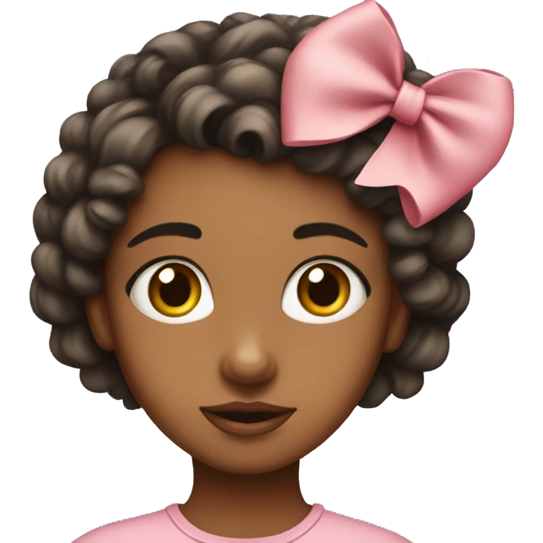 Girl with a big lovely eyes and a bow on her head emoji