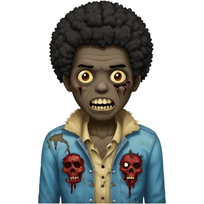 Zombie with a black Afro  emoji