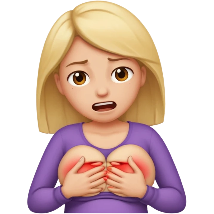 woman's stomach ache emoji