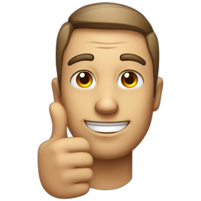 Winking A man closes one eye thumb up emoji