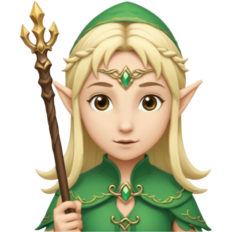 elf with staff blonde hair emoji