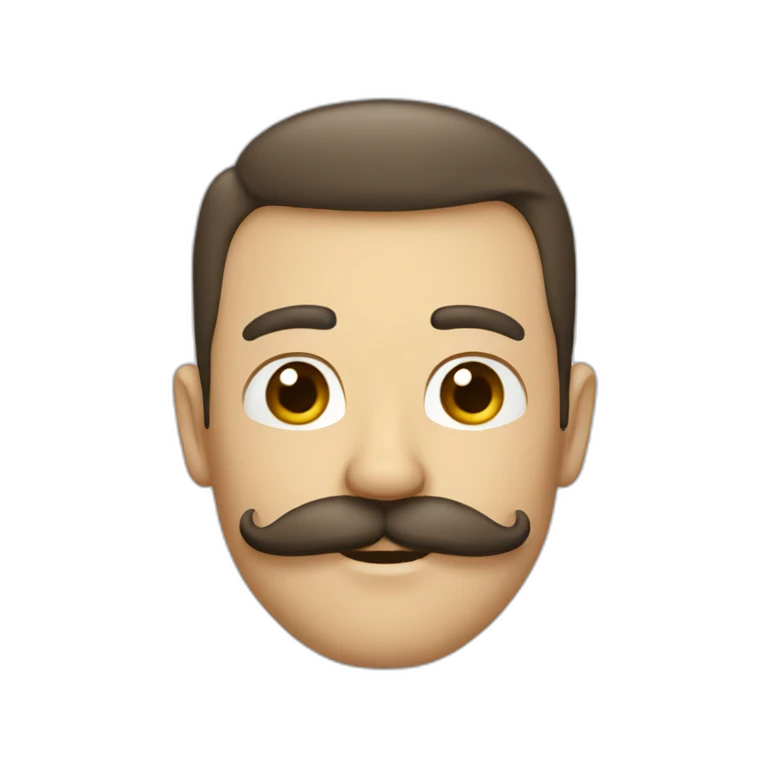 Homme avec une moustache rectangulaire emoji