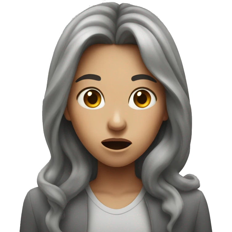 Girl with fumes coming out of her mouth emoji