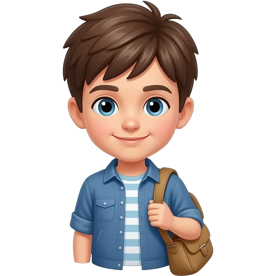 A smart boy with bag emoji