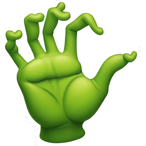 Grinch hand heart emoji