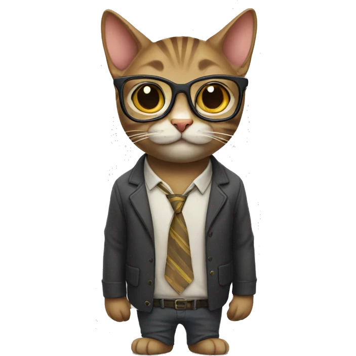 Nerd cat emoji