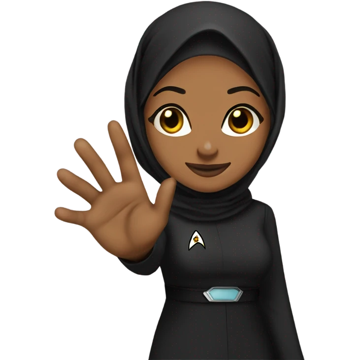 Black Hijabi Star Trek Vulcan salute emoji