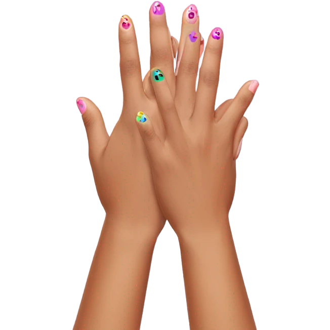 🤭 but with painted nails on the fingers emoji