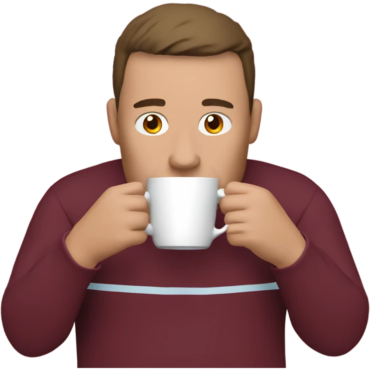a west ham fan drinking a cup of tea emoji