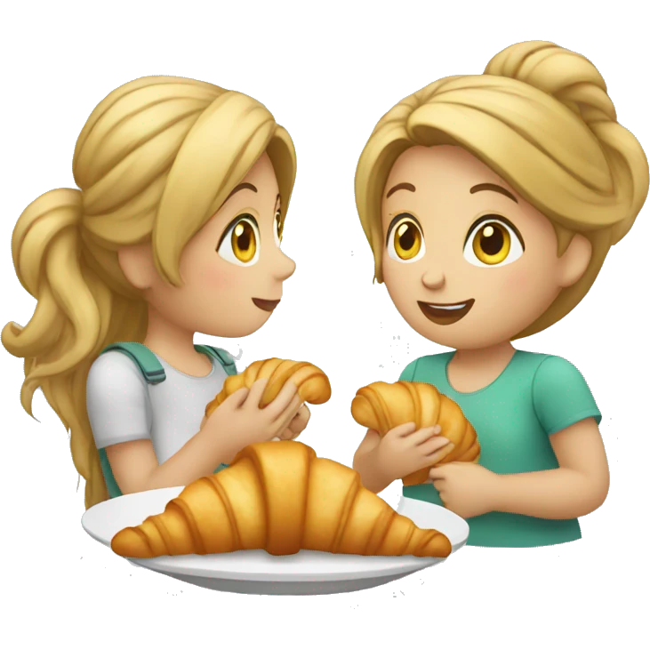 Girl eating croissant  emoji