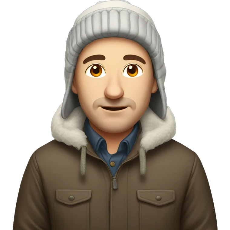 Russian man in a hat with earflaps emoji
