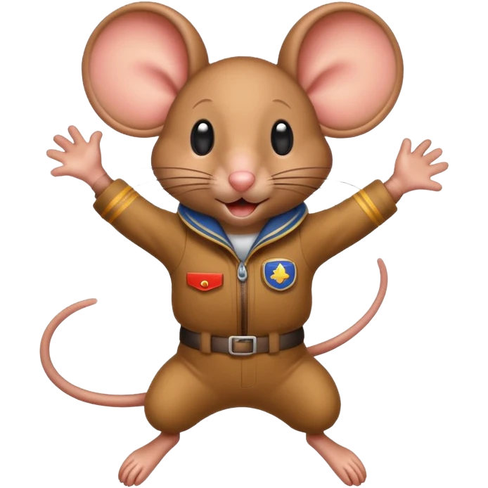 Mouse jumping off a plane emoji