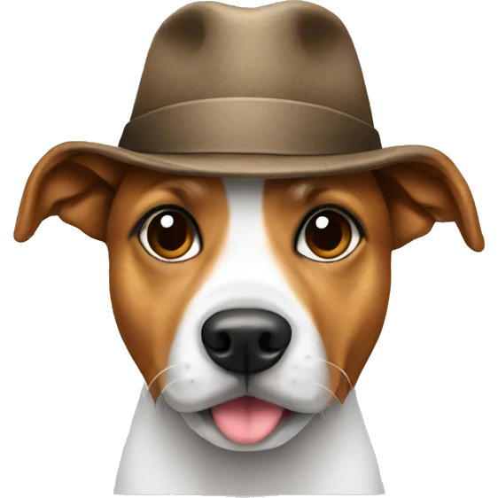 Dog with a hat emoji