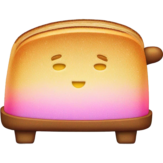 Pink ombre toaster with GLITTER and bread  emoji