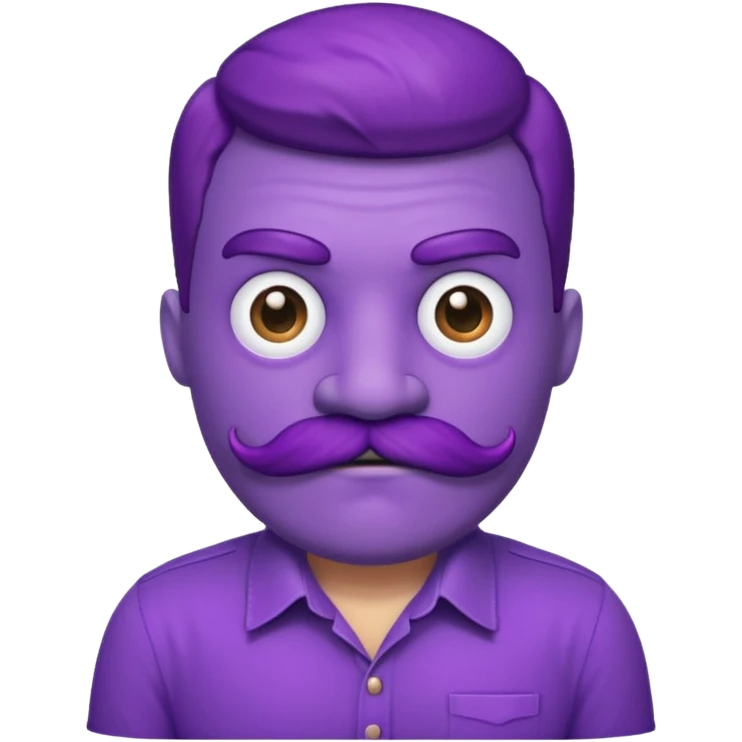 purple monster mustache with shirt emoji