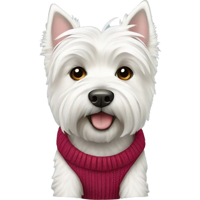 west highland white terrier wearing sweater  emoji