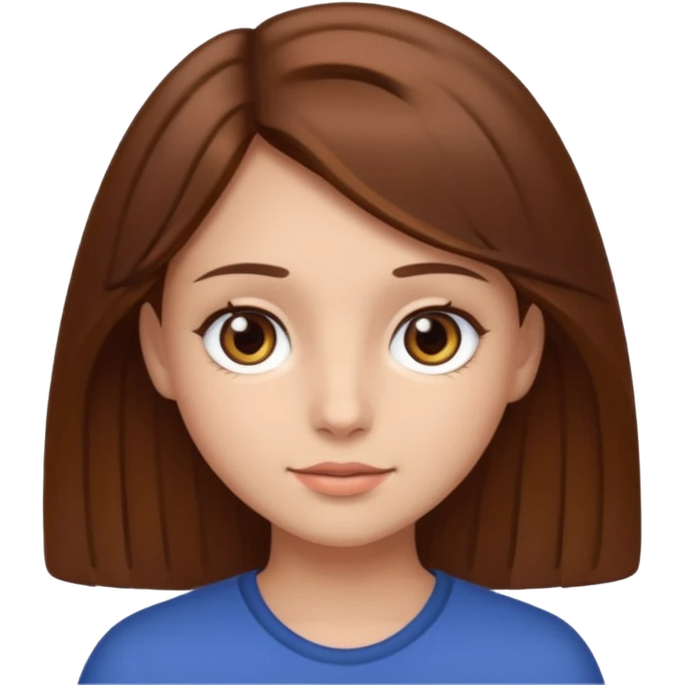 Girl with brown hair and brown eyes emoji
