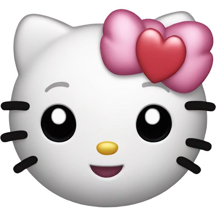 hello kitty with heart emoji