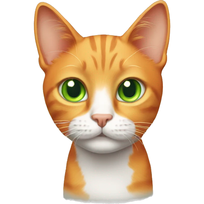 skinny orange cat with green eyes emoji