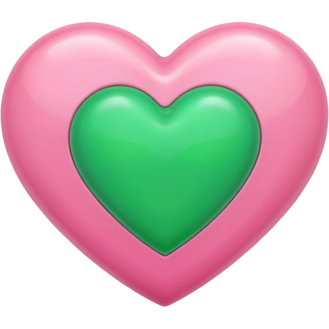 Pink heart with smaller green heart emoji