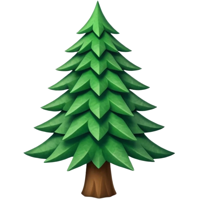 Fais le sapin plus petit, ancré dans du papier. Traits délicats. Logo pour réseaux sociaux. emoji