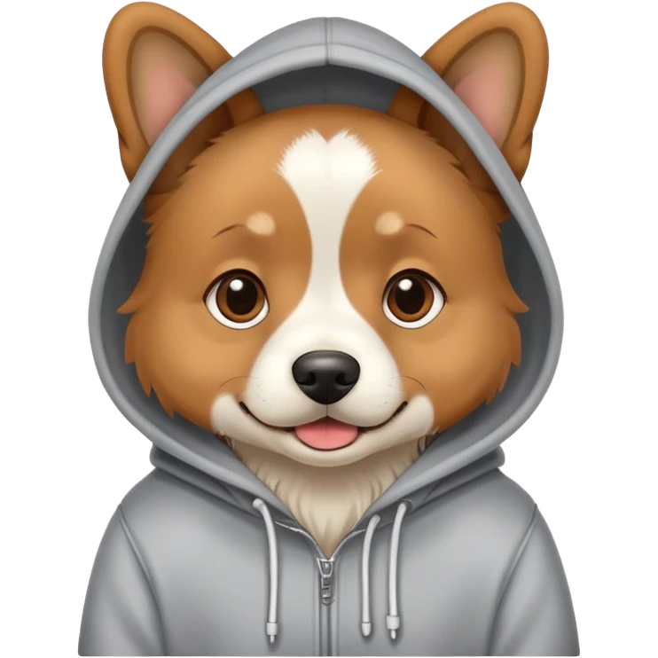 Dog wearing hoodie emoji