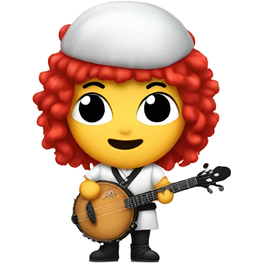 Vivaldi standing chibi banjo Red wig emoji