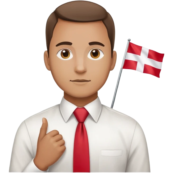 tie man holding Poland flag  emoji