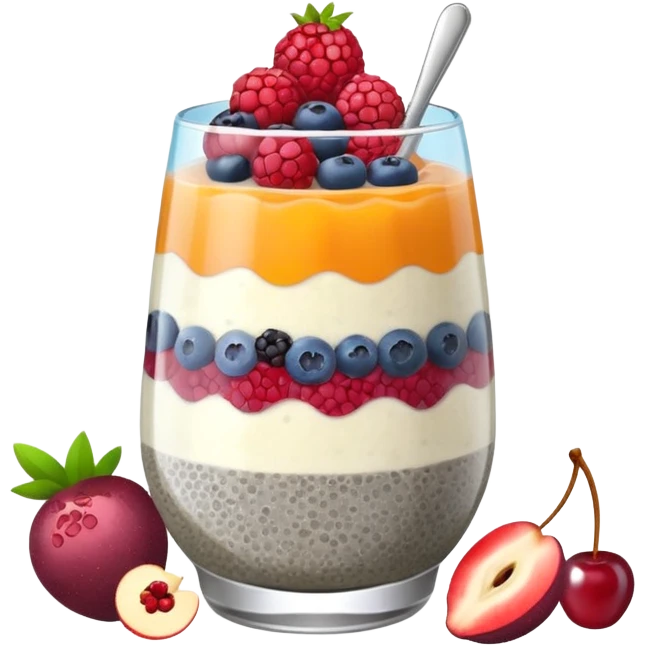 chia seed pudding with fruit toppings emoji