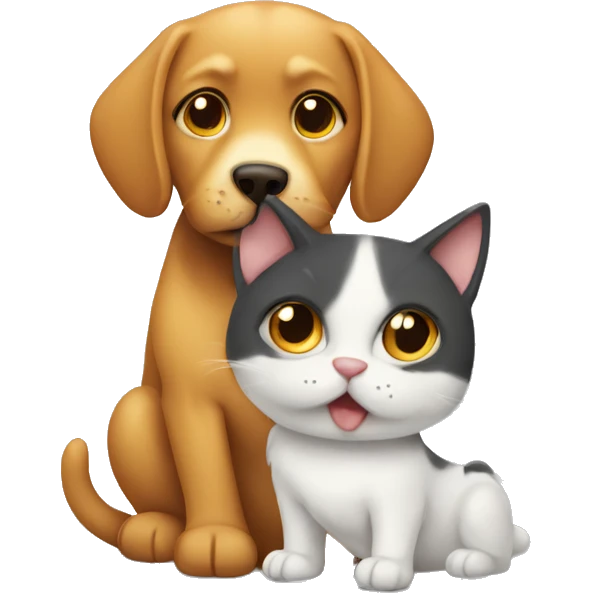 Cat with dog  emoji