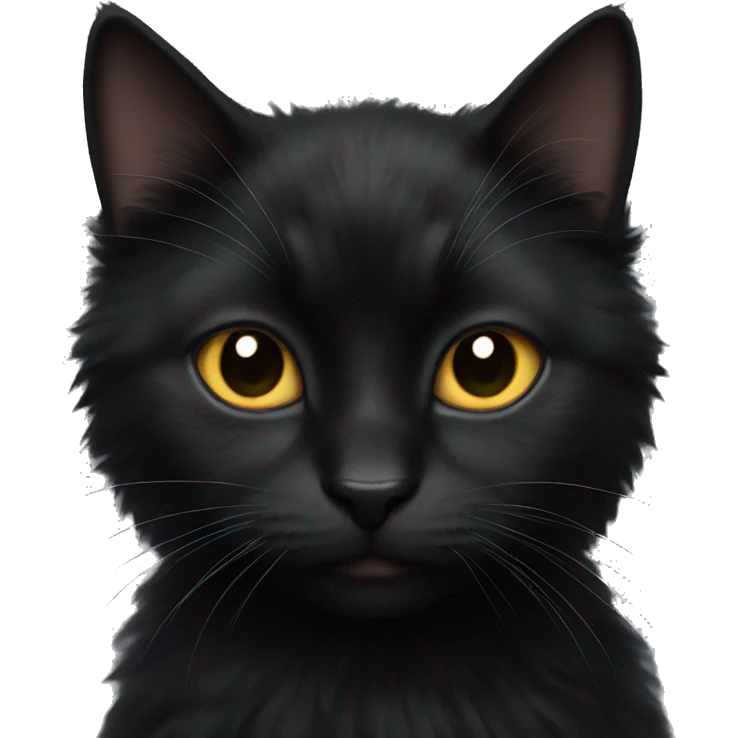 black cat fluffy emoji