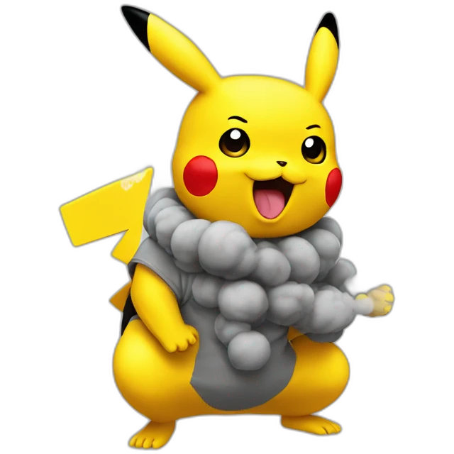 smoke pikachu emoji