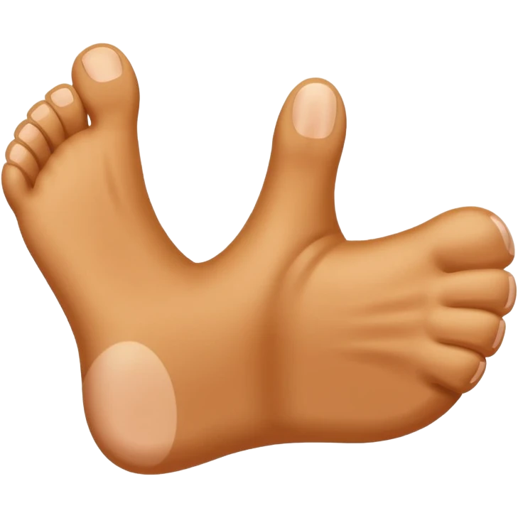 Combine a thumbs up emoji with a foot emoji emoji
