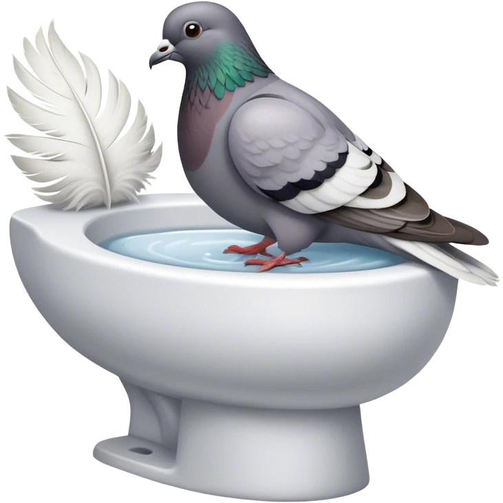 Pigeon siting in a toilet  emoji
