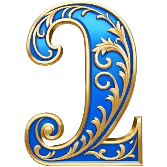 Bold Blue-White-Gold Font Capital “I” Letter  emoji