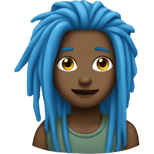 Girl with blue hair guy with dreads emoji