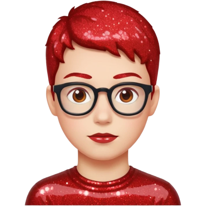 glitter red nerd emoji