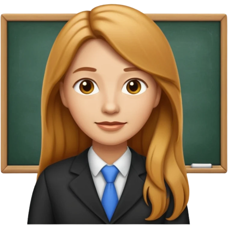 teacher emoji long caramel hair light skin emoji
