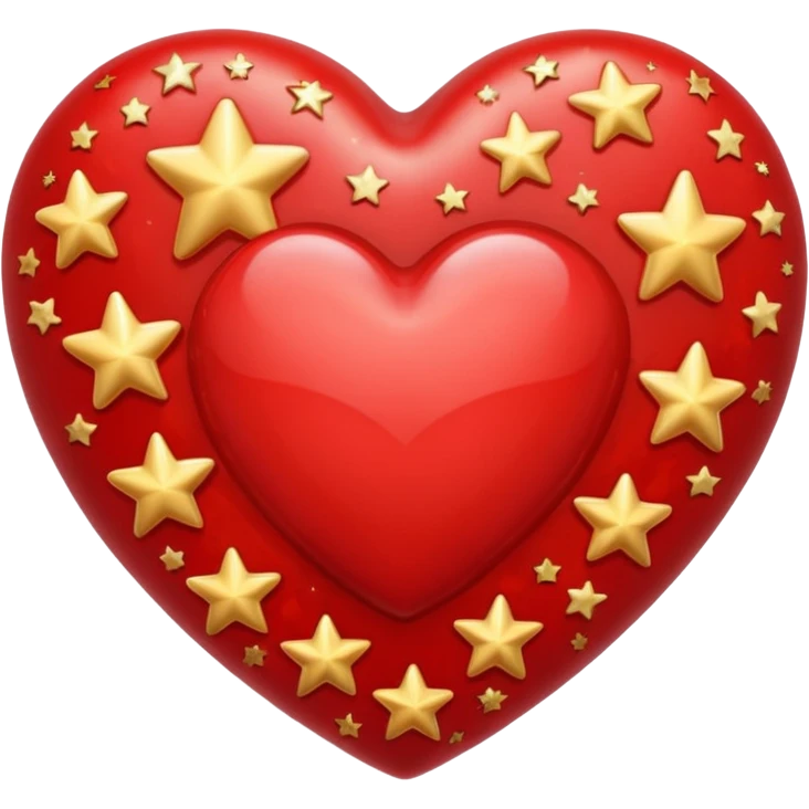 A red heart with many stars in it emoji